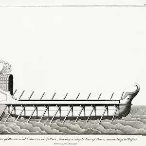 An ancient Liburni or Galley with a single tier of rows