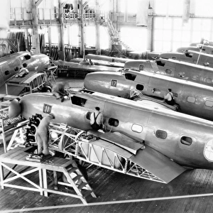 Boeing 247s in the final assembly shop