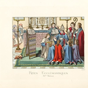 Ecclesiastical rite of tonsure, 15th century
