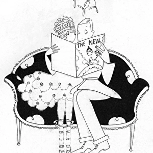Eve reading The New Eve Book, 1917