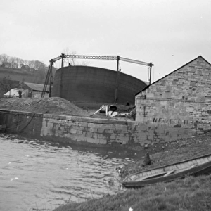 Gasworks after a gale, Haverfordwest, South Wales