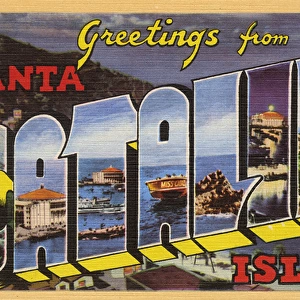 Greetings postcard, Santa Catalina Island, California, USA