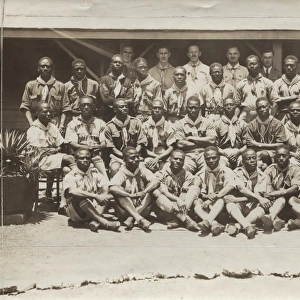 Group photo of scouts at conference, Ghana, West Africa