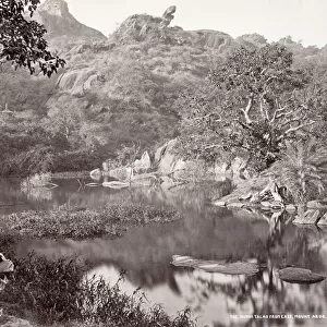 India - the Nukhi Talao from the East, Mount Aboo, Mount Abu