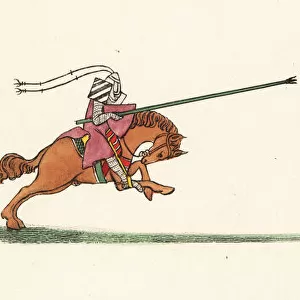 Knights jousting, 14th century