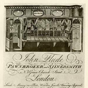 London Trade Card - John Flude, Pawnbroker and Silversmith