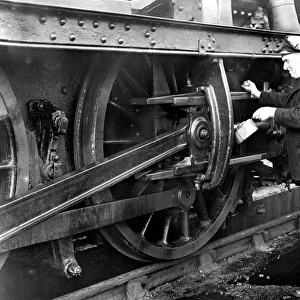 Oiling up a locomotive