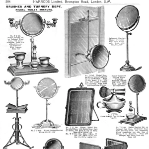 Page from catalogue of nickel toilet mirrors