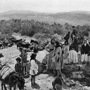 People at the well, Cana, Galilee, Northern Israel