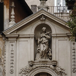 Statue of Saint Barbara by Ambrogio Parisi (1676-1719). Chur