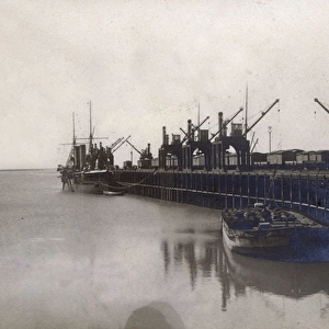 Warship and pier, Buenos Aires province, Argentina