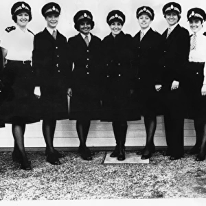 Ten women police officers in updated uniform, London