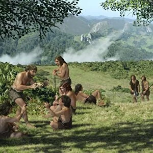 Neanderthals in summer, artwork