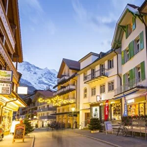 Dorfstrasse in Wengen, Jungfrau region, Bernese Oberland, Swiss Alps, Switzerland, Europe