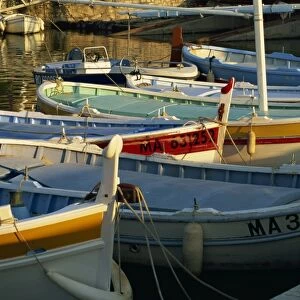 Fishing boats in harbour in the evening, Cassis, Bouches-du-Rhone, Cote d Azur