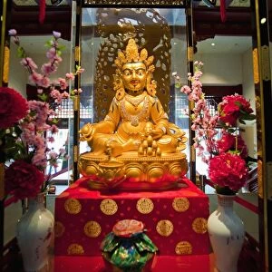 Gold Buddha at the Buddha Tooth Relic Museum in Chinatown, Singapore, Southeast Asia, Asia