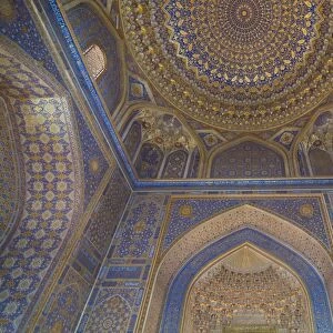 Interior of Tilla Kari Medressa at the Registan, UNESCO World Heritage Site