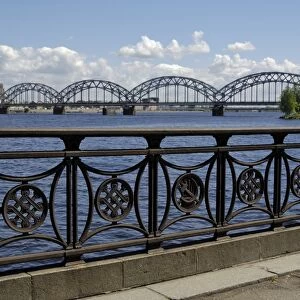 Railway bridge over the river Daugava