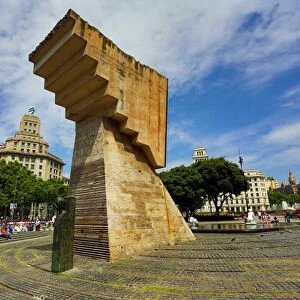 Francesc Macia Monument in the Placa de Catalunya in Barcelona, Spain