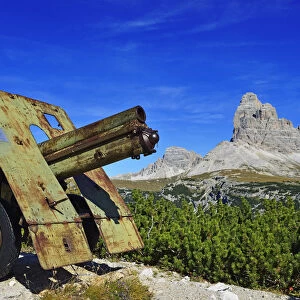 Cannon from the 1st World War, Monte Piana, Alta Pusteria, Sexten Dolomites, South Tyrol