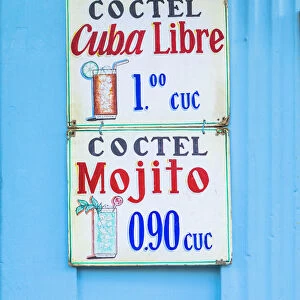 A sign hanging outside a bar in Vinales Town, Pinar del Rio Province, Cuba