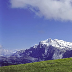 Europe, Switzerland, Mannlichen. Wetterhorn and the Eiger, both part of a World Heritage Site