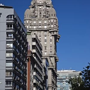 Uruguay, Montevideo Department, Montevideo. Avenida 18 de Julio and Palacio Salvo building