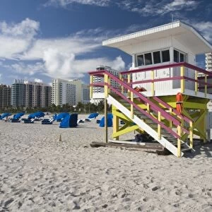 USA, Florida, Miami Beach: South Beach, Miami Beach Lifeguard Tower