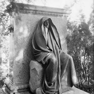 ADAMS MEMORIAL. Bronze memorial statue by Augustus Saint-Gaudens, at the Rock Creek