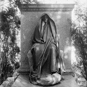 ADAMS MEMORIAL. Bronze memorial statue by Augustus Saint-Gaudens, in Rock Creek