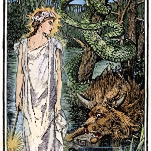 BEAUTY & THE BEAST, 1891. The good fairy transforms the prince into a beast because