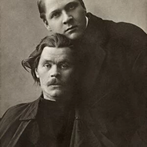 GORKY AND CHALIAPIN, 1901. Russian writer Maxim Gorky and Russian opera singer