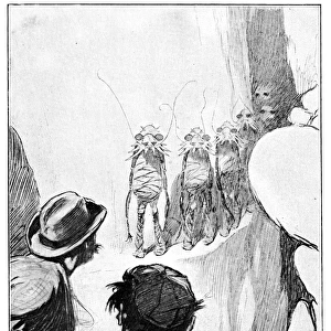 H. G. WELLS: MEN IN THE MOON. Illustration from the first edition of The First Men in the Moon