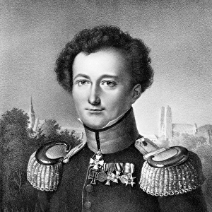 KARL von CLAUSEWITZ (1780-1831). Prussian soldier. Lithograph after a painting by W
