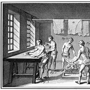 LEATHER MANUFACTURE. Hungarian tanning or curing hides with tallow. Copper engraving, French, 18th century