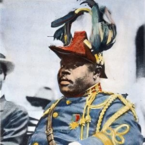 MARCUS GARVEY (1887-1940). Jamaican black-nationalist leader. Oil over a photograph