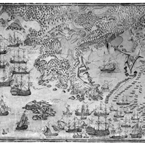 SIEGE OF LOUISBOURG, 1758. The British siege of the French fortress of Louisbourg
