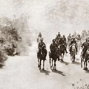 WWI: BRITISH IN AFRICA. British mounted troops in Africa during World War I. Photograph