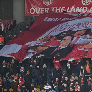 Arsenal Fans United: Banner at BATE Borisov vs Arsenal UEFA Europa League Match