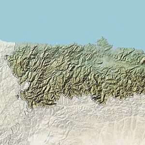 Asturias, Spain, Relief Map