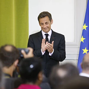French president Nicolas Sarkozy in a protestant institution