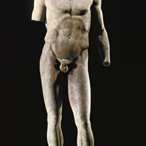 Greek civilization, marble statue of athlete Agias, pankration champion, Roman copy of Greek original by Lysippus
