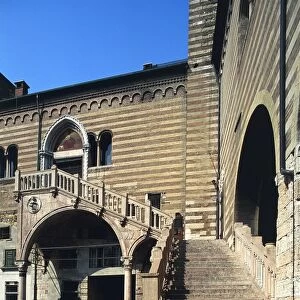 Italy, Veneto, Verona, Palazzo del Comune o della Ragione, Scala della Ragione staircase
