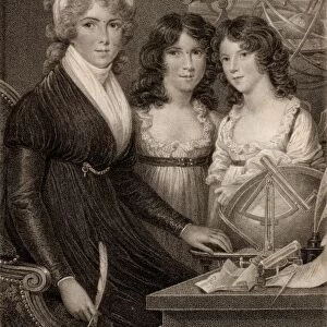 Mrs Bryan and Children Stipple engraving after the painting by Samuel Shelley