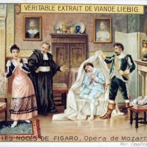 Scene from Mozarts opera The Marriage of Figaro 1786 (1905). (Le Nozze di Figaro)
