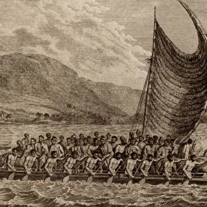 Terreeoboo, King of O Whyee, bringing presents to Captain Cook. Terreeoboo