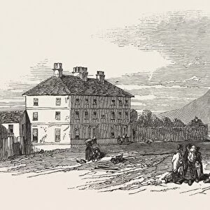 The Village Of Dundrum. Mourn Mountains In The Distance. 1846