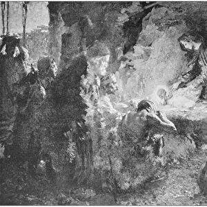 Antique photo of paintings: Nativity