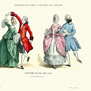 History of Fashion, French ballroom costumes, 1762