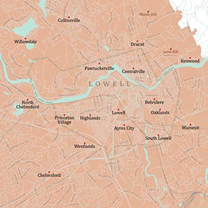 MA Middlesex Lowell Vector Road Map